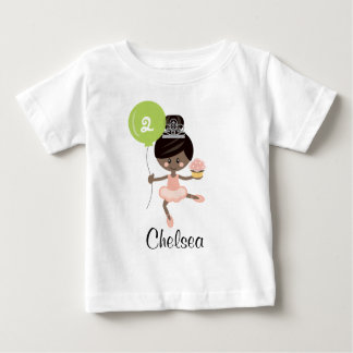 Ballerina Verjaardag Baby T-shirt Afro-Amerikaans