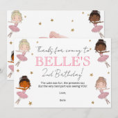 Ballerina Verjaardag Bedankt Card (Voorkant / Achterkant)