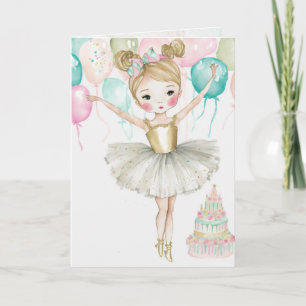 Ballerina, Verjaardag, Grafische kaart voor meisje