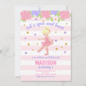 Ballerina Verjaardag Uitnodiging / Tutu Uitnodigin (Voorkant)