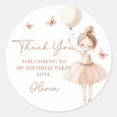 Ballerina verjaardagsfeest Sticker (Voorkant)
