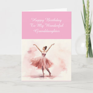 Ballerina verjaardagskaart voor kleindochter bedankkaart