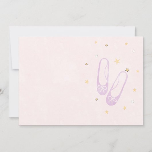 Ballerina Verjaardagsuitnodiging Tutu Schattig Kaart (Achterkant)