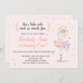 Ballerina Verjaardagsuitnodiging Tutu Schattig Kaart (Voorkant / Achterkant)