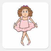 Ballerina Vierkante Sticker (Voorkant)
