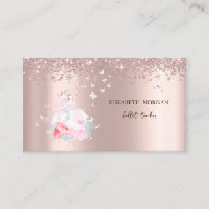 Ballerina Vlinders Confetti Roze Goud Visitekaartje