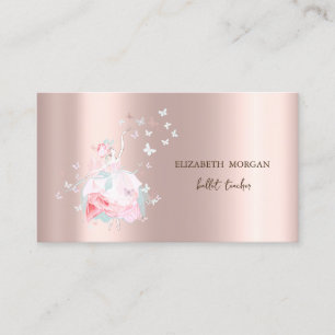 Ballerina Vlinders Roze Goud Visitekaartje