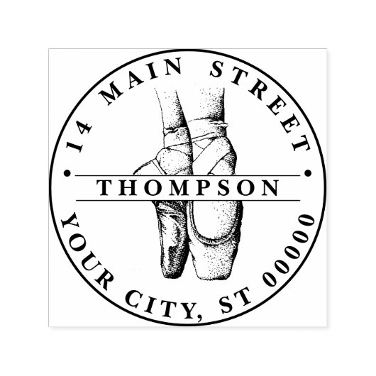 Ballerina Voeten op Pointe #1 Naam Retouradres Zelfinktende Stempel (Design)