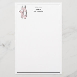 Ballerina Voeten op Punt #1 Lt Roze Briefpapier