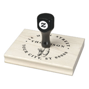 Ballerina Voeten op Punt #1 Naam Retouradres Rubberstempel