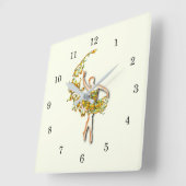 Ballerina Wall Clock - Fire Ballet Dancer Girl Vierkante Klok (Hoek)