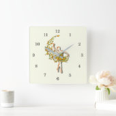 Ballerina Wall Clock - Fire Ballet Dancer Girl Vierkante Klok (Huis)