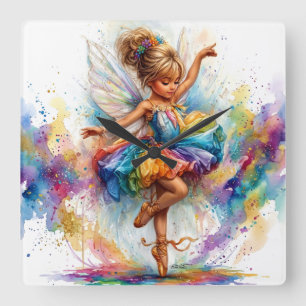 Ballerina wandklok vierkante klok