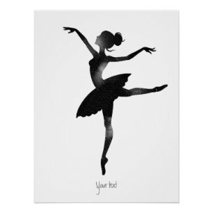 Ballerina waterverf stijlvol chic houtskool perfect poster