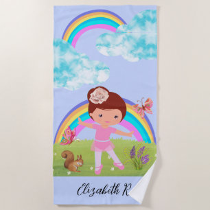 Ballerina Woodland Friends Beach Towel Strandlaken