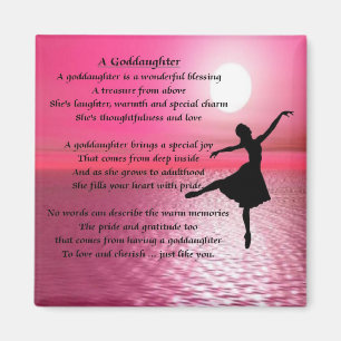 Ballerina Zonsondergang Goddochter Gedicht Magneet