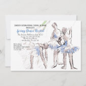 Ballerinas Dancing School Invitation Kaart (Voorkant)
