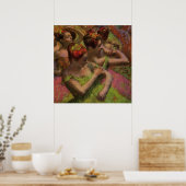 Ballerina's die hun jurken aanpassen (Edgar Degas) Poster (Keuken)