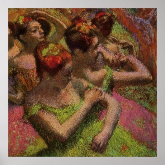 Ballerina's die hun jurken aanpassen (Edgar Degas) Poster (Voorkant)