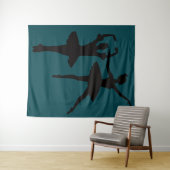Ballerina's donkere achtergrond wandkleed (In Situ (horizontaal))