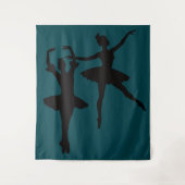 Ballerina's donkere achtergrond wandkleed (Voorkant)