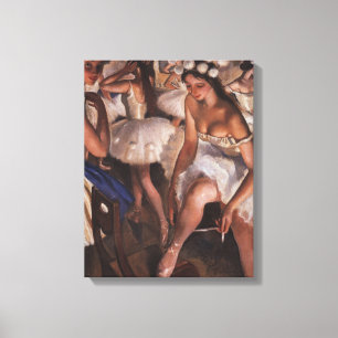 Ballerina's in de kleedkamer (door Serebriakova) Canvas Afdruk