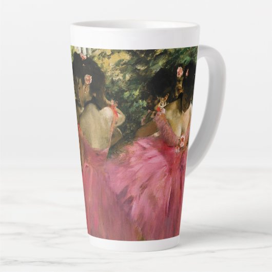 Ballerinas in Roze door Edgar Degas   Latte Mok (Rechterhoek)