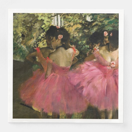 Ballerinas in Roze door Edgar Degas Servet (Voorkant)