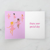 Ballerinas, kinderen verjaardagskaart, naam vooraa kaart (Binnen)