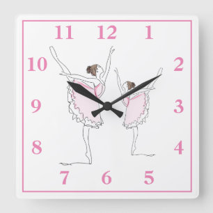 Ballerina's Vierkante Klok