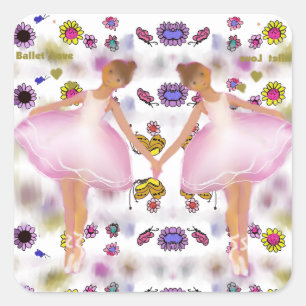 Ballerinas Vierkante Sticker