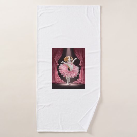 Ballerine Beagle � Danse de chien drôle (Serviette de bain)