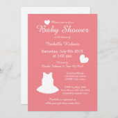 Ballerine de corail invitation bébé douche avec tu (Devant / Derrière)