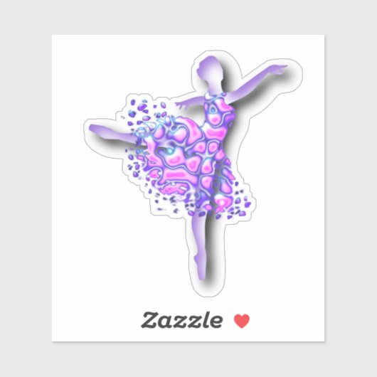 Ballerine Sticker Paarse Ballet Dancer Meisje (Vel)
