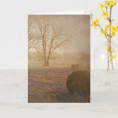 Balles de foin d'automne dans le brouillard Carte  (Fleur jaune)