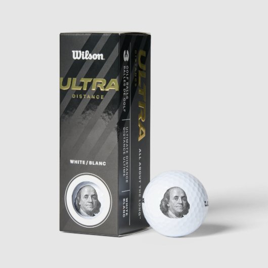 Balles De Golf 100 dollars, Benjamin Franklin (Emballage)