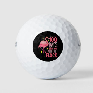 Balles De Golf 100 Jours Avec Mon Fabulous Flock Flamant rose Sch