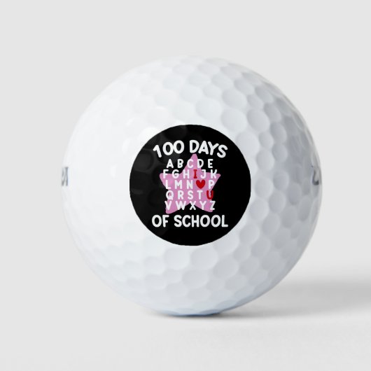 Balles De Golf 100 Jours D'Alphabet Scolaire 100E Jour Enseignant (Devant)