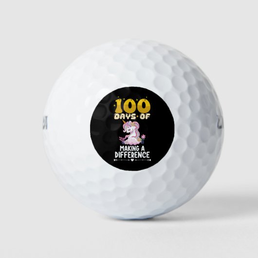 Balles De Golf 100 Jours De Faire Une Différence École Unicorn (Devant)