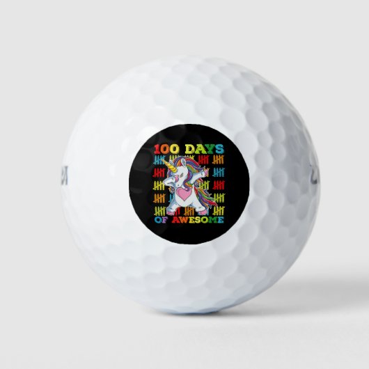 Balles De Golf 100 Jours D'Une Impressionnante Unicorne 100ème Jo (Devant)