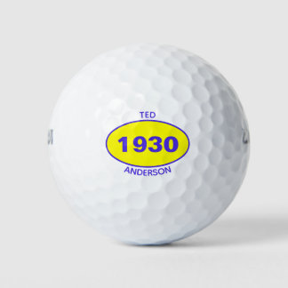 Balles De Golf 1930 Modifiable 90e anniversaire Jaune Personnalis