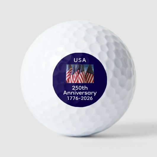 Balles De Golf 250e anniversaire USA Patriotic American Flags (Recto)