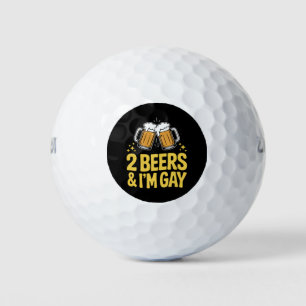 Balles De Golf 2 bières et je suis Gay Funny LGBTQ Pride Ally Arc