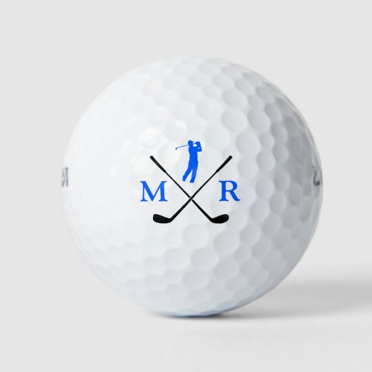 Balles De Golf 2-Initiales Golfeur Classe Monogramme (Devant)