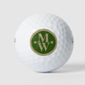 Balles De Golf 2-initiales Monogramme vertical Moderne (Devant)