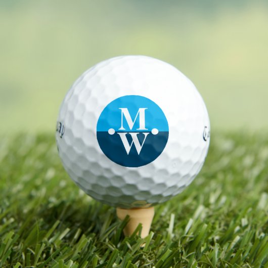 Balles De Golf 2 initiales Monogramme vertical Moderne 2 tons ble (T-shirt Insitu)