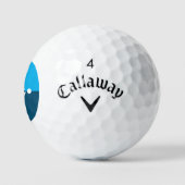 Balles De Golf 2 initiales Monogramme vertical Moderne 2 tons ble (Logo)