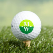 Balles De Golf 2 initiales Monogramme vertical Moderne vert 2 ton (T-shirt Insitu)
