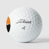 Balles De Golf 2 initiales Monogramme vertical Orange moderne/noi (Logo)