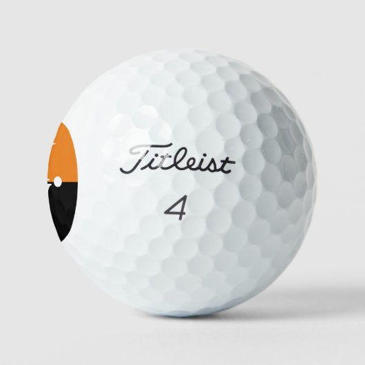 Balles De Golf 2 initiales Monogramme vertical Orange moderne/noi (Logo)